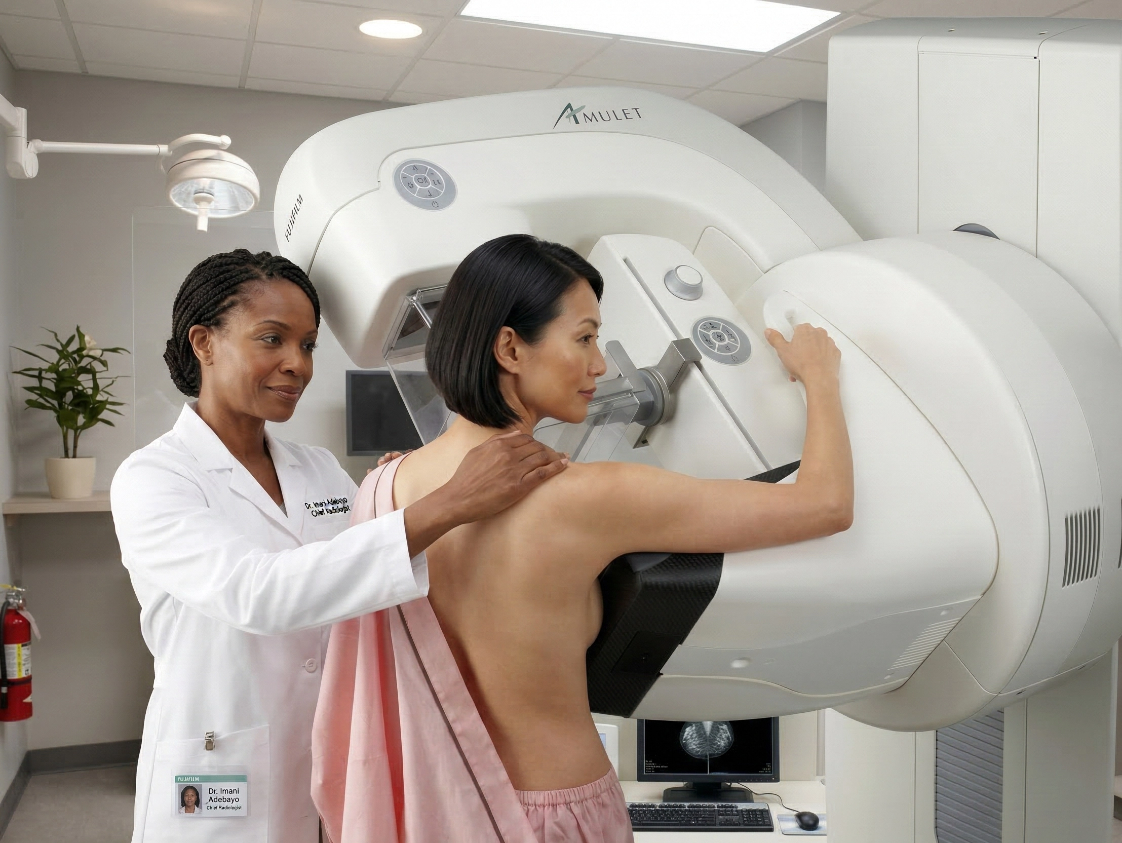 Exame de mamografia sendo realizado em clínica médica em Fortaleza — Top+ Saúde