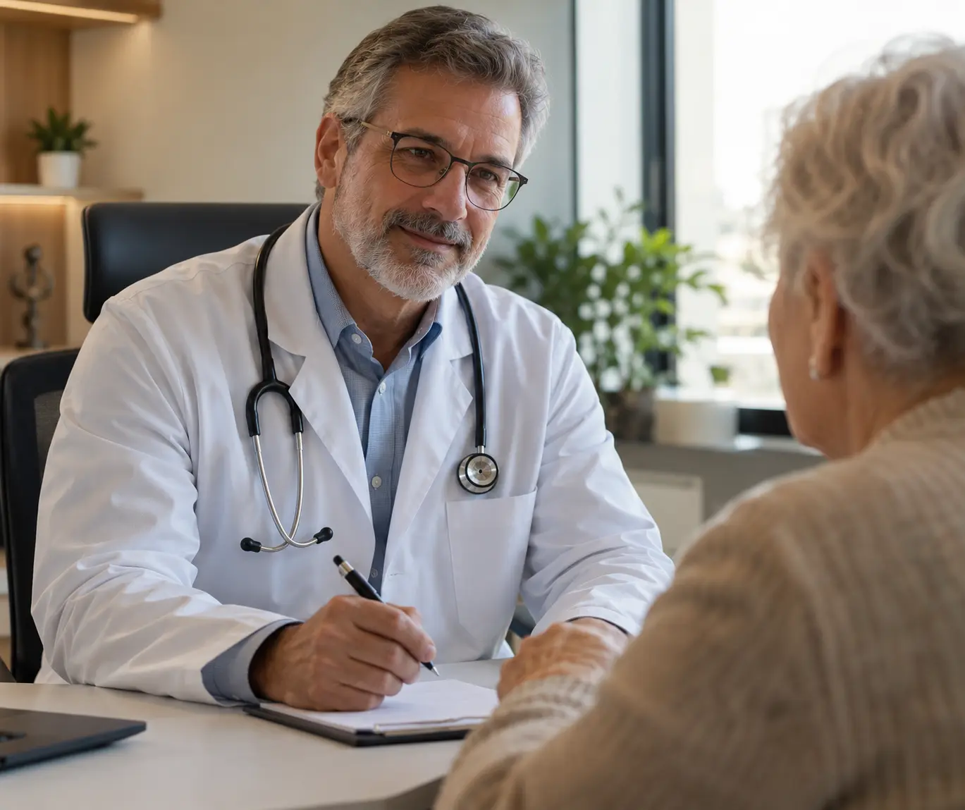 Consulta com geriatra sendo realizada em Fortaleza — Top+ Saúde Clínica Médica — Saúde do Idoso